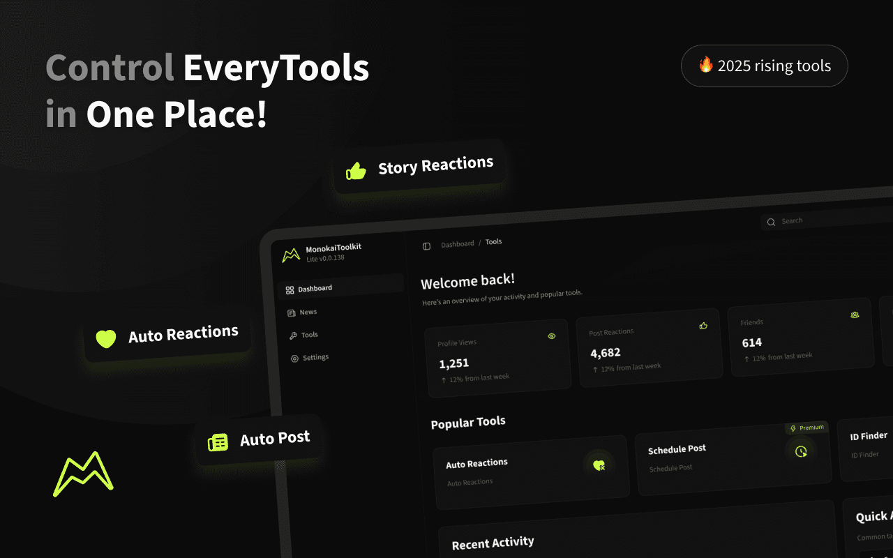 MonokaiToolkit dashboard overview